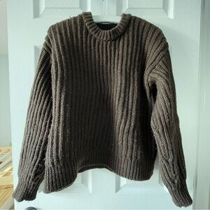 Brown chunky wool sweater KOTN